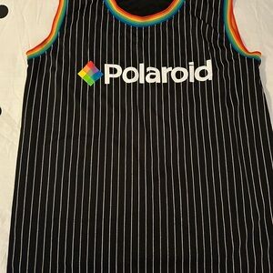 Polaroid Black Jersey with Rainbow Trim